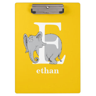 Dr. Seuss's ABC: Letter E - White Add Your Name Clipboard