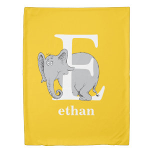Dr. Seuss's ABC: Letter E - White Add Your Name Duvet Cover