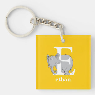 Dr. Seuss's ABC: Letter E - White   Add Your Name Keychain