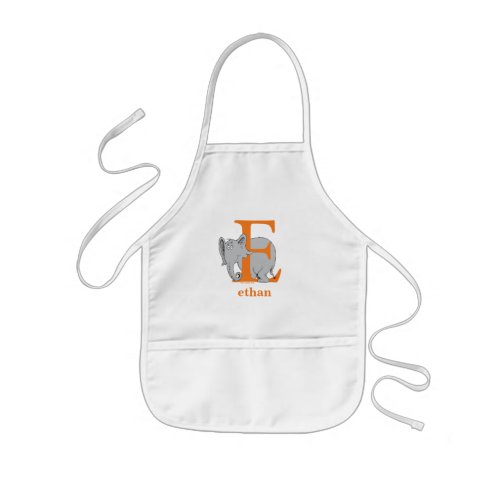 Dr Seusss ABC Letter E _ White  Add Your Name Kids Apron