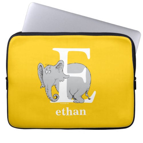Dr Seusss ABC Letter E _ White  Add Your Name Laptop Sleeve