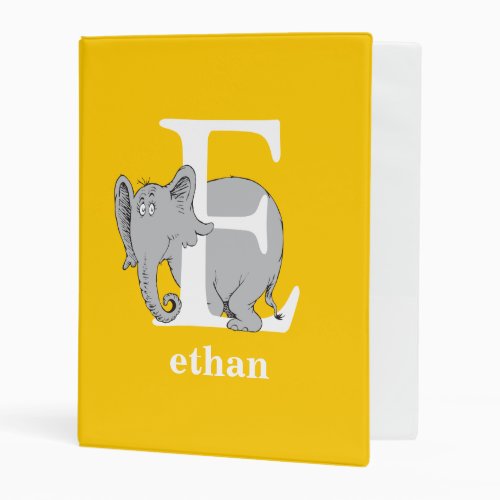 Dr Seusss ABC Letter E _ White  Add Your Name Mini Binder