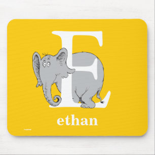 Dr. Seuss's ABC: Letter E - White Add Your Name Mouse Pad