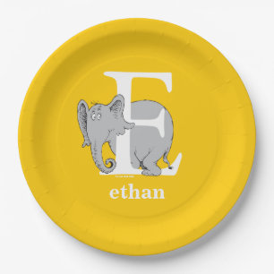 Dr. Seuss's ABC: Letter E - White Add Your Name Paper Plates
