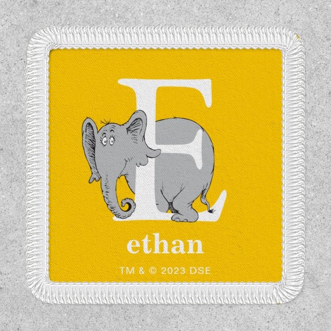 Dr. Seuss's ABC: Letter E - White | Add Your Name Patch (Front)