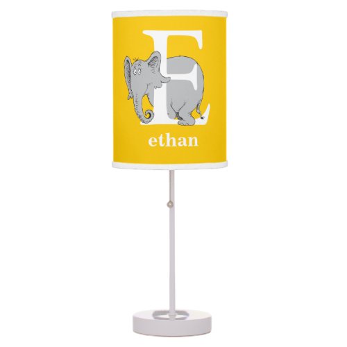 Dr Seusss ABC Letter E _ White  Add Your Name Table Lamp