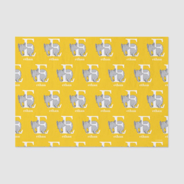 Dr. Seuss's ABC: Letter E - White | Add Your Name Tissue Paper (Front)