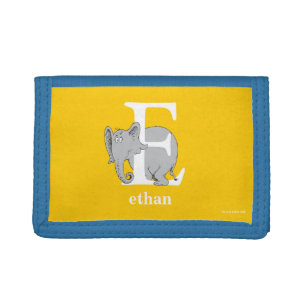 Dr. Seuss's ABC: Letter E - White Add Your Name Tri-fold Wallet
