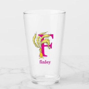 Dr. Seuss's ABC: Letter F - Pink Add Your Name Glass