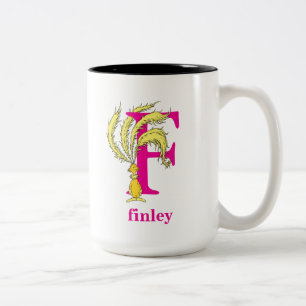 Dr. Seuss's ABC: Letter F - Pink Add Your Name Two-Tone Coffee Mug