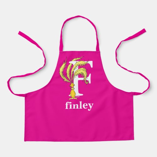 Dr Seusss ABC Letter F _ White  Add Your Name Apron