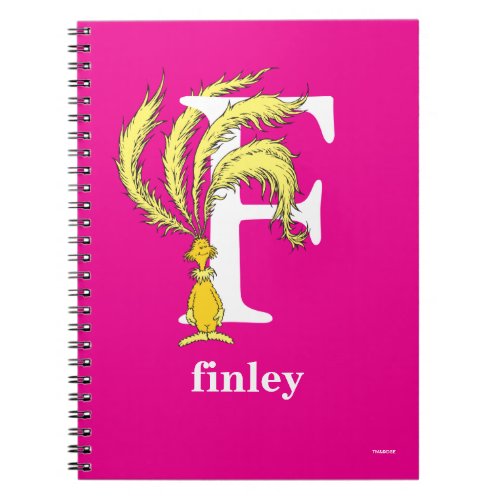 Dr Seusss ABC Letter F _ White  Add Your Name Notebook