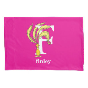 Dr. Seuss's ABC: Letter F - White Add Your Name Pillowcase