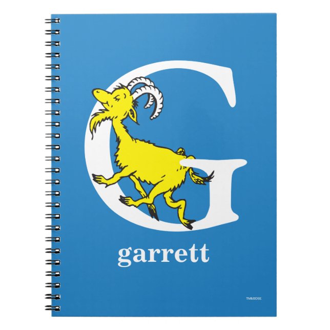 Dr. Seuss's ABC: Letter G - White | Add Your Name Notebook (Front)