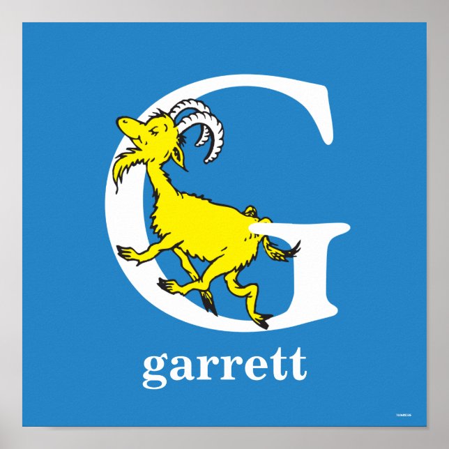 Dr. Seuss's ABC: Letter G - White | Add Your Name Poster (Front)