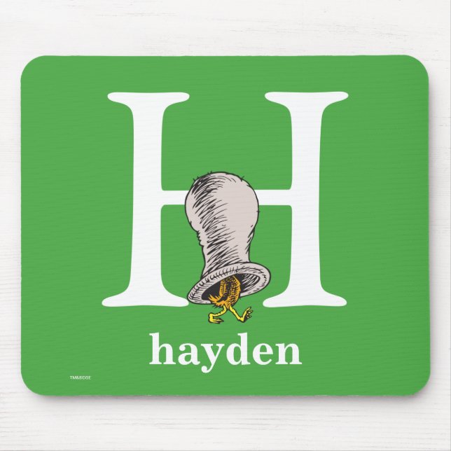 Dr. Seuss's ABC: Letter H - White | Add Your Name Mouse Pad (Front)