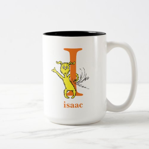 Dr Seusss ABC Letter I _ Orange  Add Your Name Two_Tone Coffee Mug