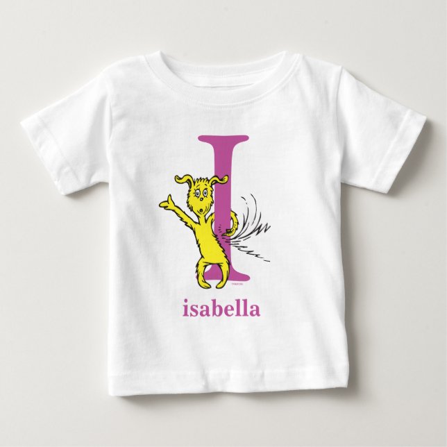 Dr. Seuss's ABC: Letter I - Purple | Add Your Name Baby T-Shirt (Front)