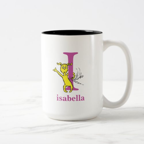 Dr Seusss ABC Letter I _ Purple  Add Your Name Two_Tone Coffee Mug