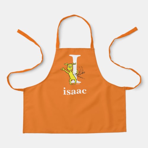 Dr Seusss ABC Letter I _ White  Add Your Name Apron