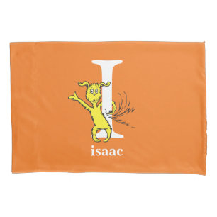 Dr. Seuss's ABC: Letter I - White Add Your Name Pillow Case
