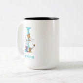 Dr. Seuss's ABC: Letter J - Teal | Add Your Name Two-Tone Coffee Mug (Front Left)