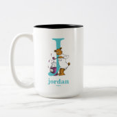 Dr. Seuss's ABC: Letter J - Teal | Add Your Name Two-Tone Coffee Mug (Left)