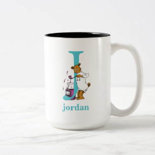 Dr. Seuss's ABC: Letter J - Teal Add Your Name Two-Tone Coffee Mug