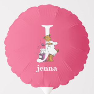 Dr. Seuss's ABC: Letter J - White Add Your Name Balloon