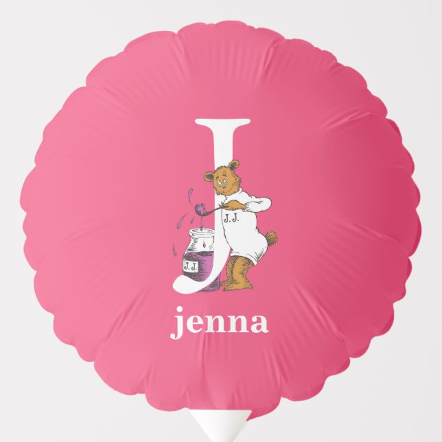 Dr. Seuss's ABC: Letter J - White | Add Your Name Balloon (Front)