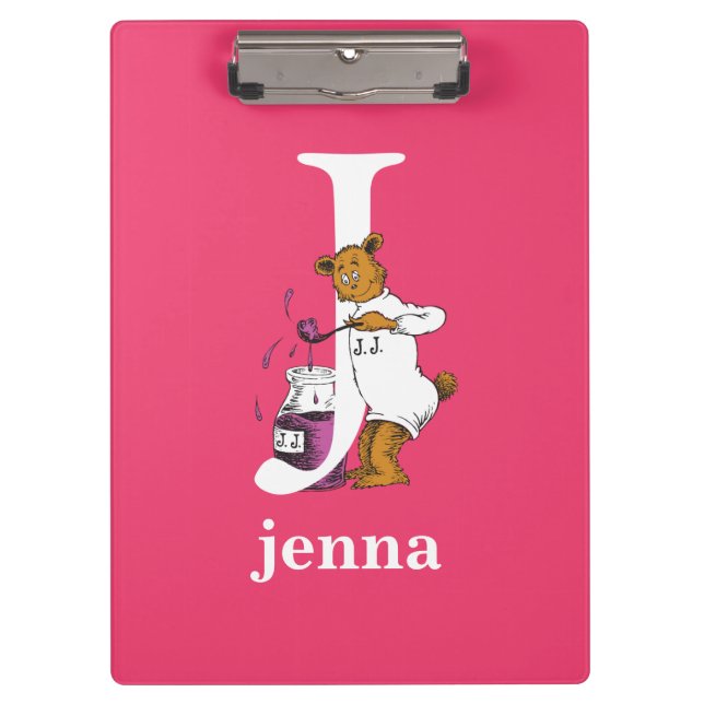 Dr. Seuss's ABC: Letter J - White | Add Your Name Clipboard (Front)