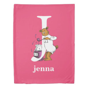 Dr. Seuss's ABC: Letter J - White Add Your Name Duvet Cover