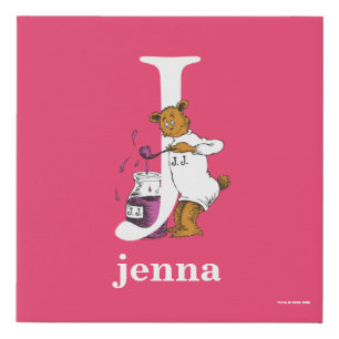 Dr. Seuss's ABC: Letter J - White Add Your Name Faux Canvas Print