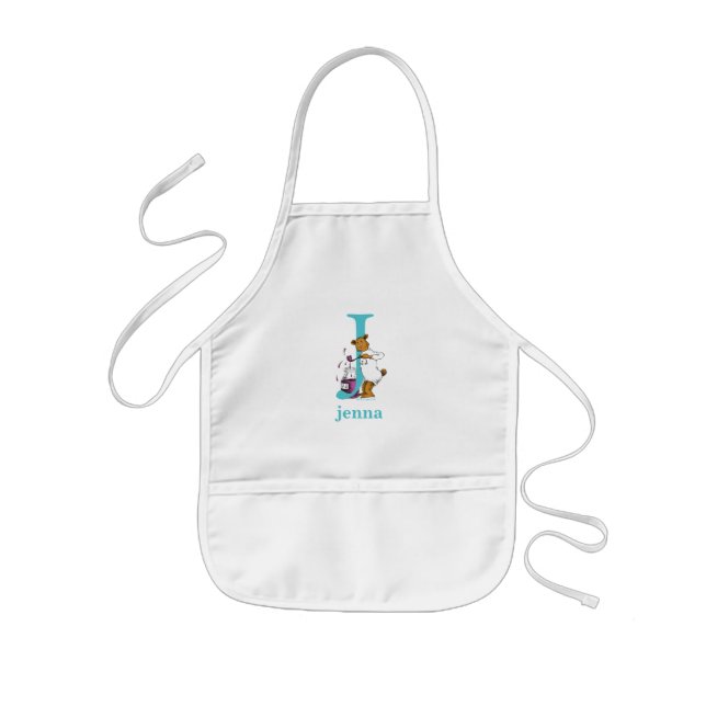 Dr. Seuss's ABC: Letter J - White | Add Your Name Kids' Apron (Front)