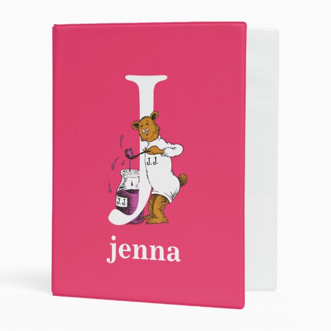 Dr. Seuss's ABC: Letter J - White | Add Your Name Mini Binder (Front/Inside)
