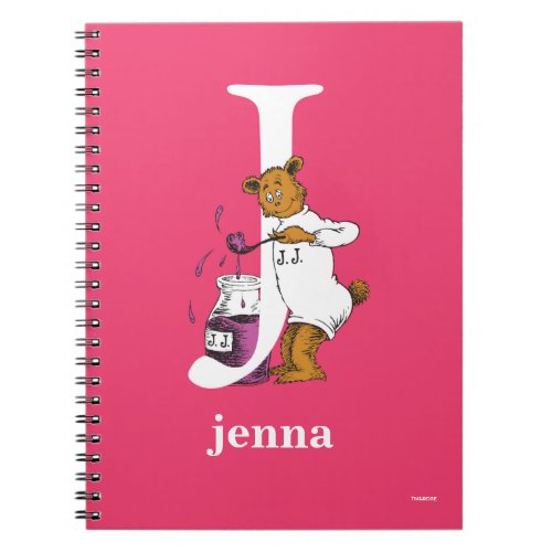 Dr Seusss ABC Letter J _ White  Add Your Name Notebook