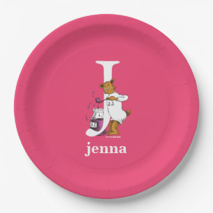 Dr. Seuss's ABC: Letter J - White Add Your Name Paper Plates