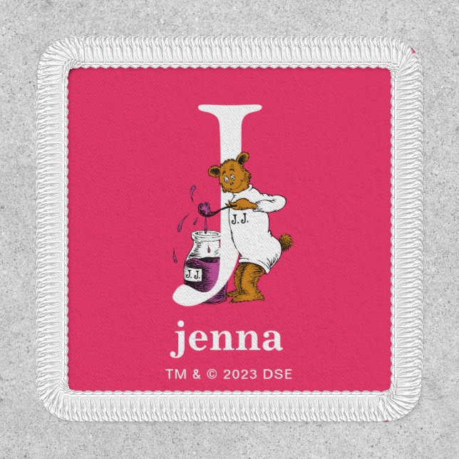 Dr. Seuss's ABC: Letter J - White | Add Your Name Patch (Front)