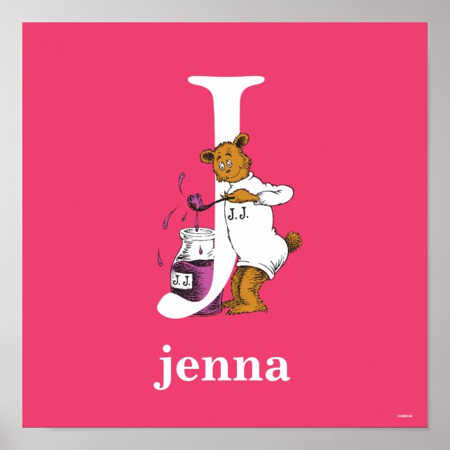 Dr. Seuss's ABC: Letter J - White | Add Your Name Poster (Front)