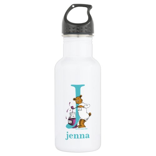 Dr Seusss ABC Letter J _ White  Add Your Name Stainless Steel Water Bottle