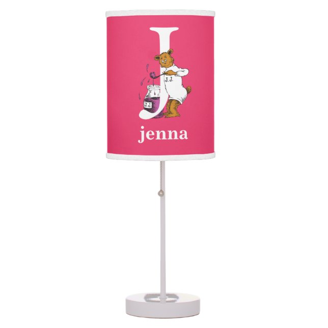 Dr. Seuss's ABC: Letter J - White | Add Your Name Table Lamp (Front)