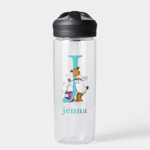 Dr Seusss ABC Letter J _ White  Add Your Name Water Bottle