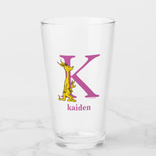 Dr. Seuss's ABC: Letter K - Purple Add Your Name Glass