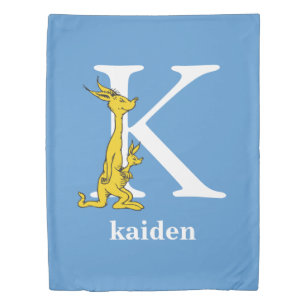 Dr. Seuss's ABC: Letter K - White Add Your Name Duvet Cover