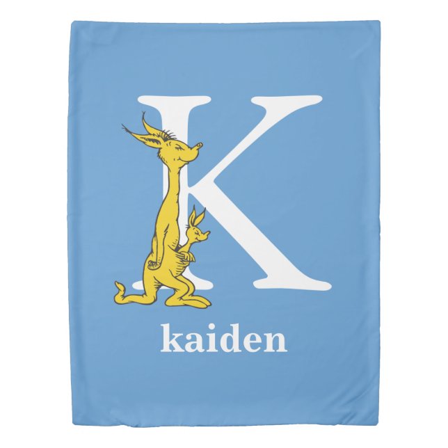Dr. Seuss's ABC: Letter K - White | Add Your Name Duvet Cover (Front)