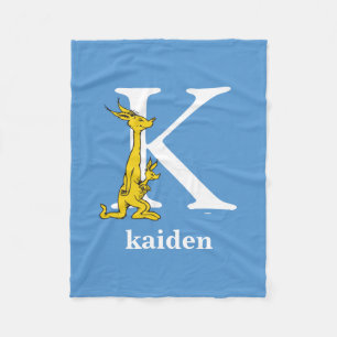 Dr. Seuss's ABC: Letter K - White Add Your Name Fleece Blanket