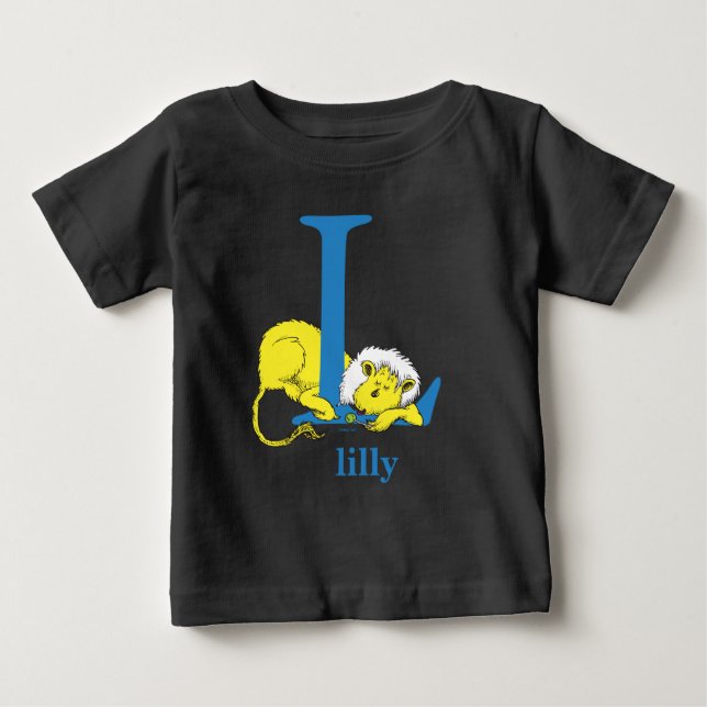 Dr. Seuss's ABC: Letter L - Blue | Add Your Name Baby T-Shirt (Front)