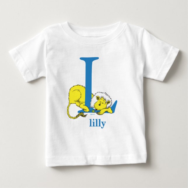 Dr. Seuss's ABC: Letter L - Blue | Add Your Name Baby T-Shirt (Front)