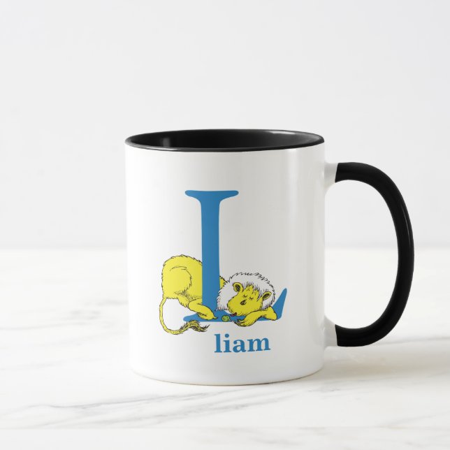 Dr. Seuss's ABC: Letter L - Blue | Add Your Name Mug (Right)