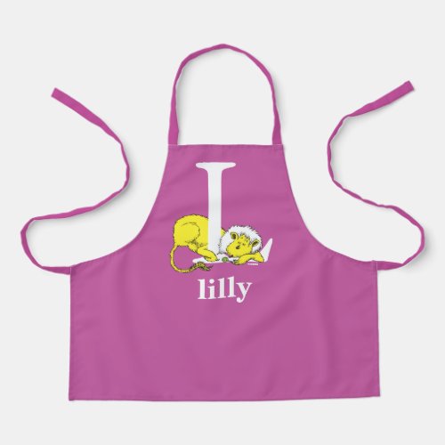 Dr Seusss ABC Letter L _ White  Add Your Name Apron